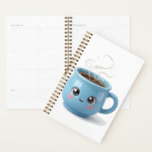 Cartoon koffiekop met ogen planner (Display)