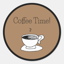 Cartoon koffiekopje Demitasse Schattigee Cartoon Ronde Sticker