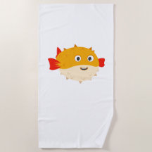 Cartoon Kogelvis Strandhanddoek