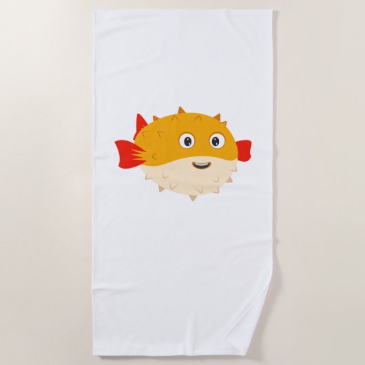 Cartoon Kogelvis Strandhanddoek Strandlaken (Voorkant)