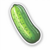 Cartoon komkommer sticker (Voorkant)