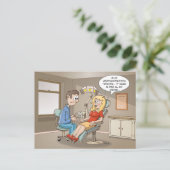Cartoon; komt een blondje bij de tandarts briefkaart (Staand voorkant)