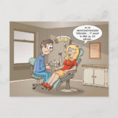 Cartoon; komt een blondje bij de tandarts briefkaart (Voorkant)