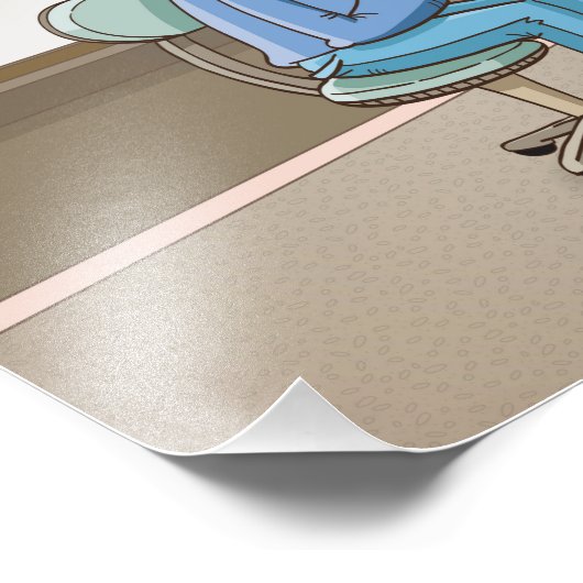 Cartoon; komt een blondje bij de tandarts foto afdruk (Hoek)