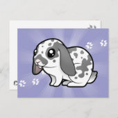 Cartoon Konijn (flauwvallen) Briefkaart (Voorkant / Achterkant)