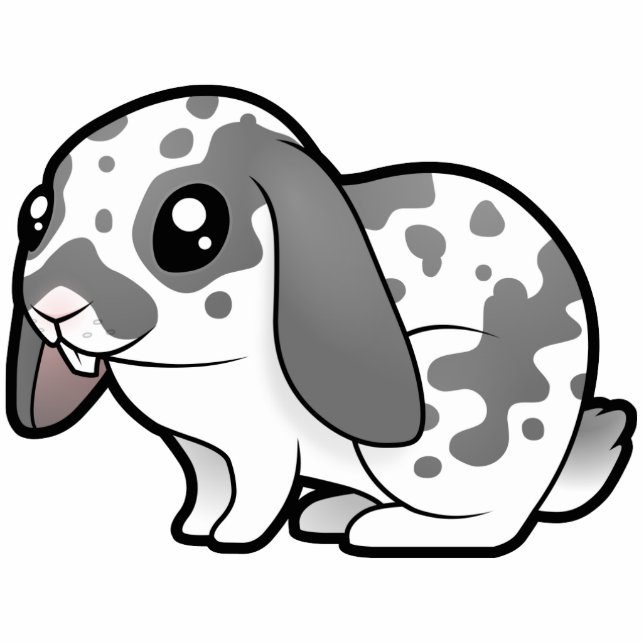 Cartoon Konijn (flauwvallen) Fotobeeldje Magneet (Voorkant)