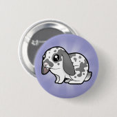Cartoon Konijn (flauwvallen) Ronde Button 5,7 Cm (Voorkant /achterkant)