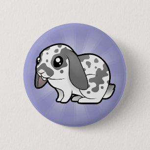 Cartoon Konijn (flauwvallen) Ronde Button 5,7 Cm
