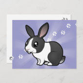 Cartoon konijn (opgezuiverd haar) briefkaart (Voorkant / Achterkant)