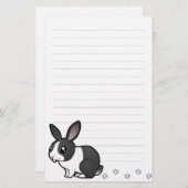Cartoon konijn (opgezuiverd haar) briefpapier (Voorkant / Achterkant)