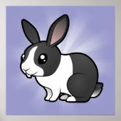 Cartoon konijn (opgezuiverd haar) poster (Voorkant)