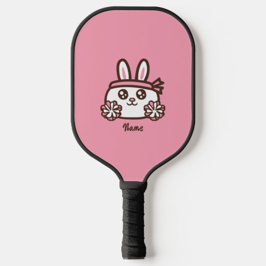 Cartoon konijn pickleball paddle (Voorkant)