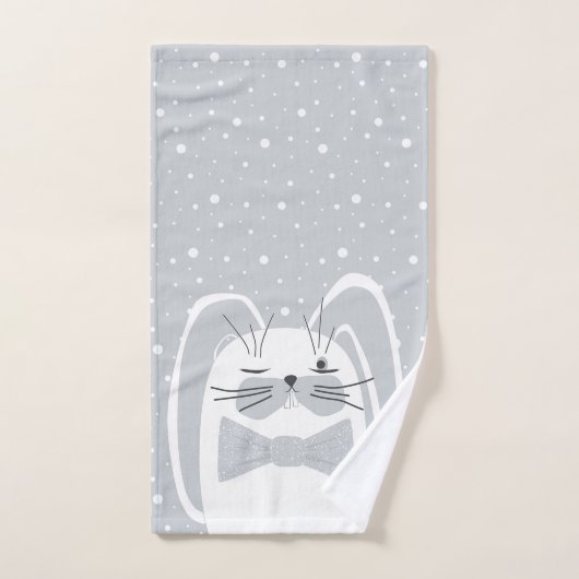 Cartoon konijn, symbool 2023. bad handdoek (Handdoek)