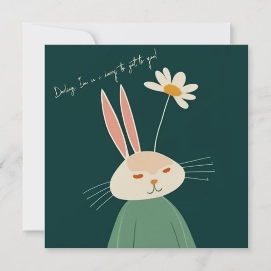 Cartoon konijn, Valentijnsdag Bedankkaart (Voorkant)