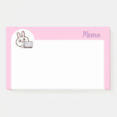 Cartoon konijnencomputer roze post-it® notes (Voorkant)