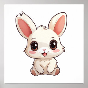 Cartoon konijnenillustratie poster