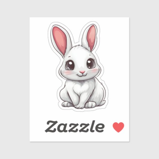 Cartoon konijnenillustratie sticker (Vel)