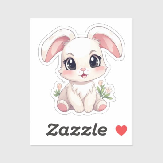 Cartoon konijnenillustratie sticker (Vel)