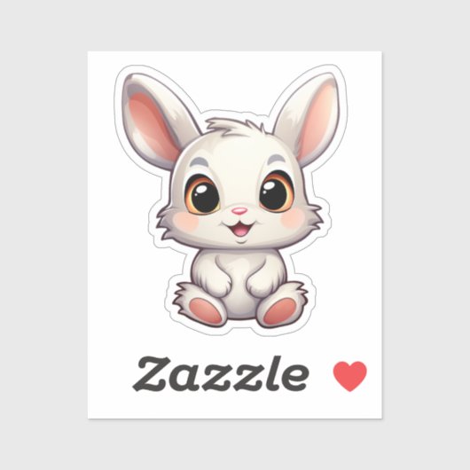 Cartoon konijnenillustratie sticker (Vel)