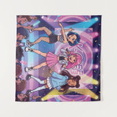 Cartoon KPop Meidengroep Wandkleed (Voorkant (horizontaal))