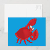 Cartoon krab briefkaart (Voorkant / Achterkant)