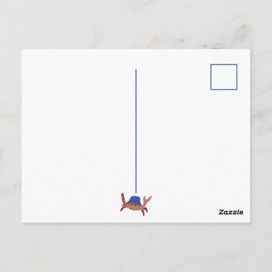 Cartoon krab gepersonaliseerde aangepaste strand briefkaart (Achterkant)