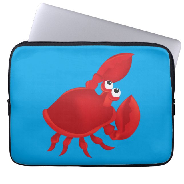 Cartoon krab laptop sleeve (Voorkant)