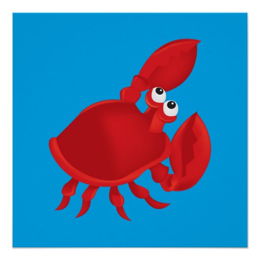 Cartoon krab perfect poster (Voorkant)