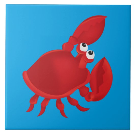 Cartoon krab tegeltje (Voorkant)