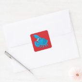 Cartoon krab vierkante sticker (Envelop)
