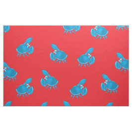 Cartoon Krab Vis Print Patroon Stof