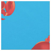 Cartoon Krab Vis Print Patroon Stof (Close Up)