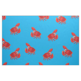 Cartoon Krab Vis Print Patroon Stof