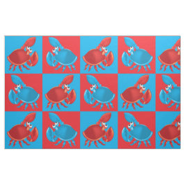 Cartoon Krab Vis Print Patroon Stof