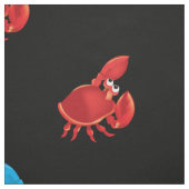 Cartoon Krab Vis Print Patroon Stof (Swatch)
