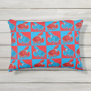 Cartoon krabmozaïek buitenkussen