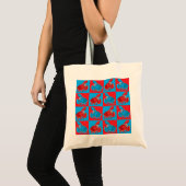 Cartoon krabmozaïek tote bag (Voorkant (product))