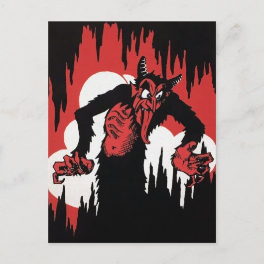 Cartoon Krampus Briefkaart (Voorkant)