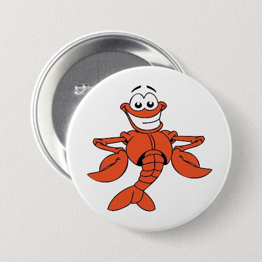 Cartoon kreeft Button (Voorkant /achterkant)