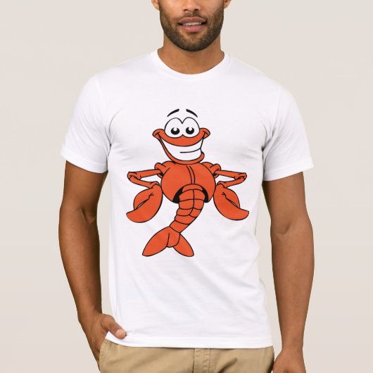Cartoon kreeft Mannen T-shirt (Voorkant)