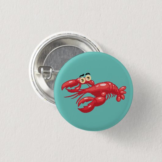Cartoon kreeft ronde button 3,2 cm (Voorkant /achterkant)
