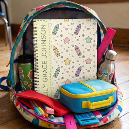 Cartoon Krijtje Back to School Patroon Notitieboek