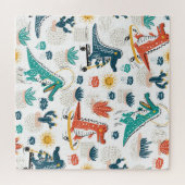 Cartoon Krokodil:  dierenbehang Legpuzzel (Horizontaal)