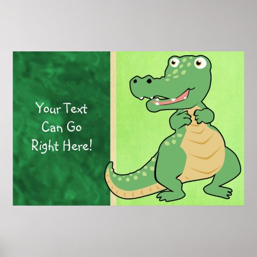 Cartoon Krokodil Poster Print (Voorkant)
