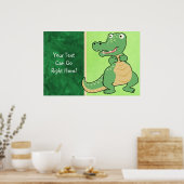 Cartoon Krokodil Poster Print (Keuken)