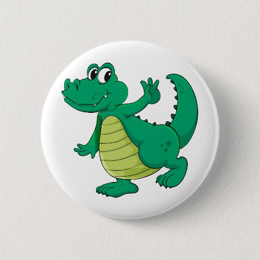 Cartoon krokodil ronde button 5,7 cm (Voorkant)