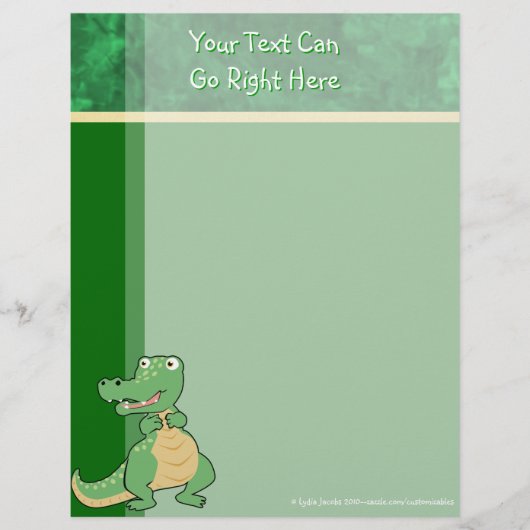 Cartoon Krokodile Letterhead Stationery (Voorkant)