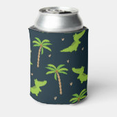 Cartoon Krokodillen: Alligator palmen patroon. Blikjeskoeler (Blikje Achterkant)