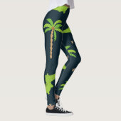 Cartoon Krokodillen: Alligator palmen patroon. Leggings (Rechts)