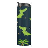 Cartoon Krokodillen: Alligator palmen patroon. Thermosbeker (Geroteerd rechts)